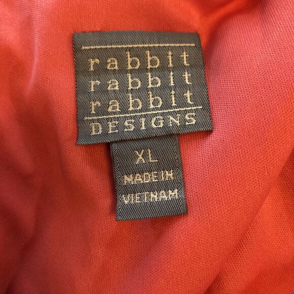 Rabbit Rabbit Rabbit Pink Sleeveless Midi Dress XL V Neck Stretch Cottage Lined - Picture 6 of 7